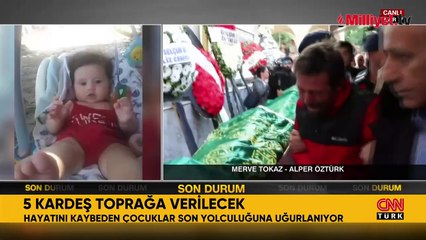 İzmir'de hayatını kaybeden 5 kardeş son yolculuğuna uğurlandı