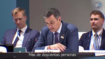 Sánchez blanquea su gestión de la DANA en la cumbre de Bakú: "El cambio climático mata"