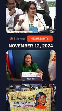 Today's headlines: Royina Garma, Sara Duterte & Imee Marcos, Frenchie Mae Cumpio | The wRap | November 12, 2024