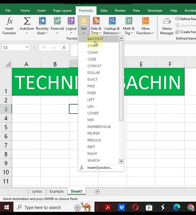 Excel Tutorial in Hindi || Translate English to Thai ||Excel Formula ||Learn Excel || BAHTTEXT FUN