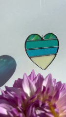 Artist is making a stained-glass heart!