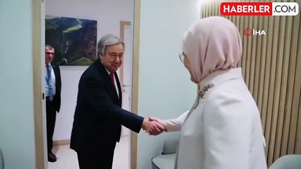 Emine Erdoğan, COP29'da BM Genel Sekreteri Guterres ile görüştü