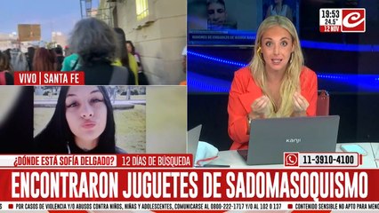 Búsqueda de Sofía Delgado: encontraron juguetes de sadomasoquismo