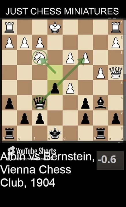 Ossip Bernstein defeats Adolf Albin. Epaulette checkmate