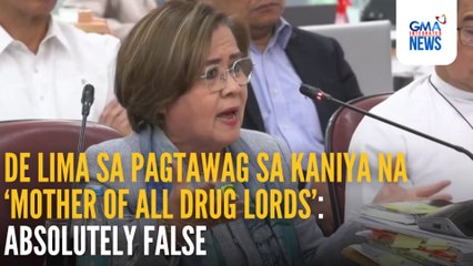 Tugon ni De Lima sa pagtawag sa kaniya na 'mother of all drug lords' | GMA Integrated News