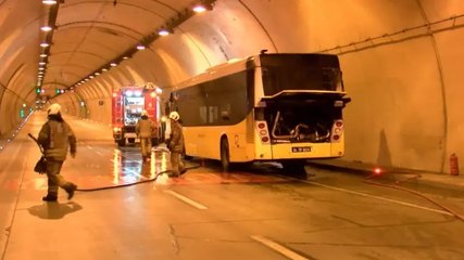 Bomonti Tüneli’nde otobüs yangını