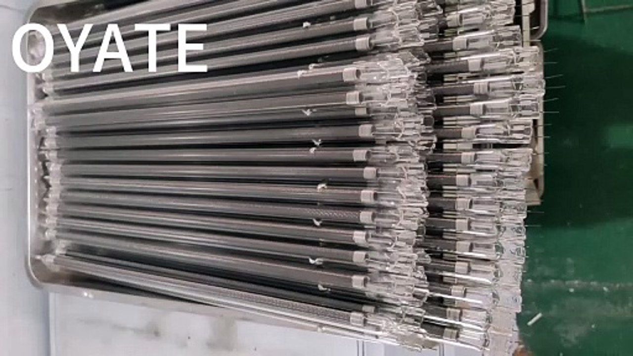 Quartz tube heating drying 500mm 400v 2000w half white coated infrared tungsten heat lamp carbon fiber heating elements