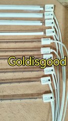 420mm230v2000w SK15  Clear/Half White Plated Halogen Infrared Heat Lamp Heater For Plastic Moulding