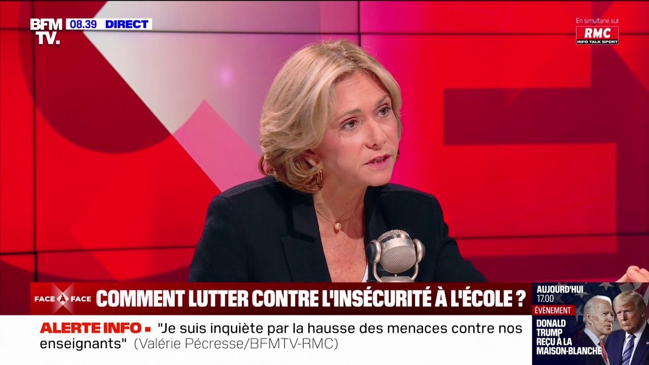 Professeurs agressés: Valérie Pécresse demande une loi avec "des sanctions sur les parents" et "des amendes dissuasives"