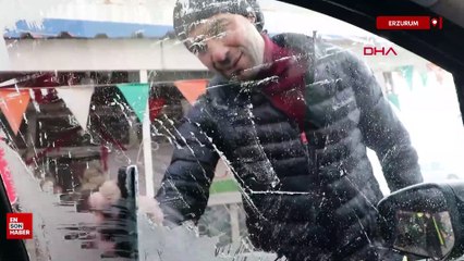 Erzurum'da sis ve soğuk hava etkili oluyor