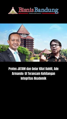 Protes JATAM dan Gelar Kilat Bahlil, Ade Armando: UI Terancam Kehilangan Integritas Akademik
