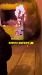 Şişli Bomonti Tünelinde İETT Otobüsü Yandı