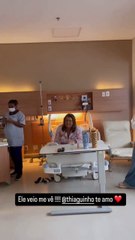 Preta Gil é surpreendida com visita de  Thiaguinho no hospital