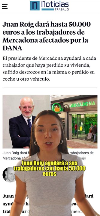 Mercadona otorgará hasta 50.000 a cada trabajador de la cadena afectado por la DANA