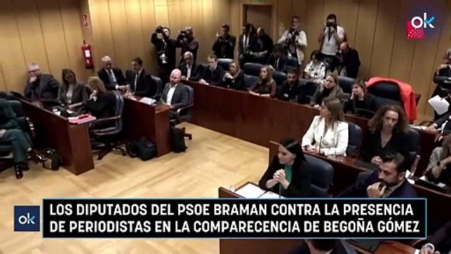 Los diputados del PSOE braman contra la presencia de periodistas en la comparecencia de Begoña Gómez