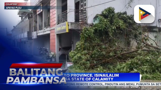Apayao province, isinailalim na sa state of calamity; DTI, tiniyak ang pag-monitor sa pagsunod ng mga negosyante sa price freeze