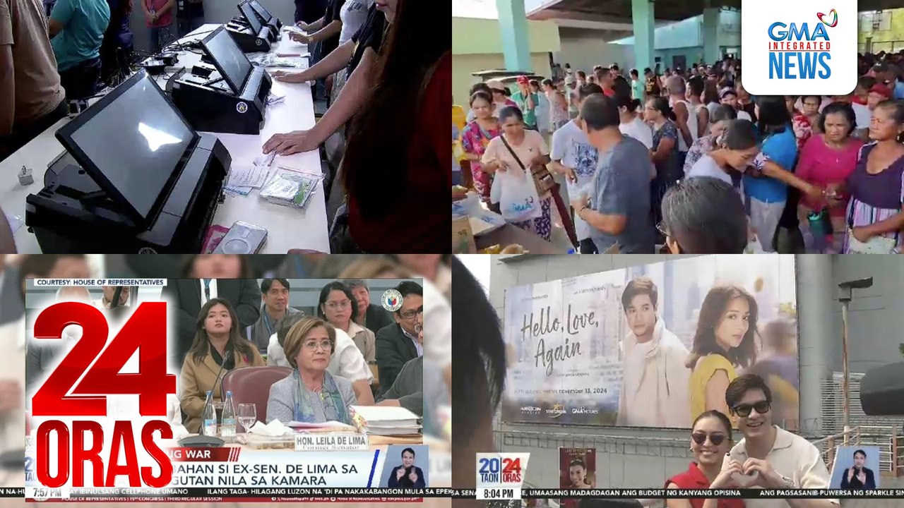 24 Oras: (Part 3) FPRRD, inambahan si ex-Sen. De Lima sa gitna ng sagutan nila sa Kamara; Hotel sa Negros Occ., na hugis manok, pasok sa Guinness World Records; "Hello, Love, Again," nina Alden at Kath, showing na, atbp.