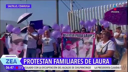 Exigen justicia para Laura, mujer arrojada de una camioneta en movimiento en Saltillo