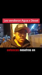 Video: Transportistas denuncian que les habían vendieron agua con diésel en un surtidor