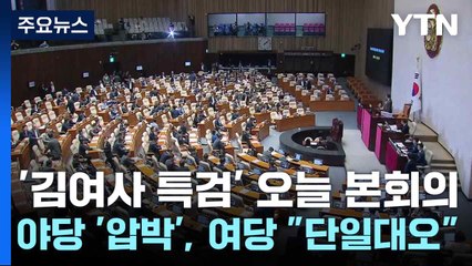 '김여사 특검' 오늘 본회의...야당 '압박', 여당 "단일대오" / YTN