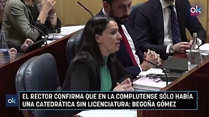 El rector confirma que en la Complutense sólo había una catedrática sin licenciatura: Begoña Gómez
