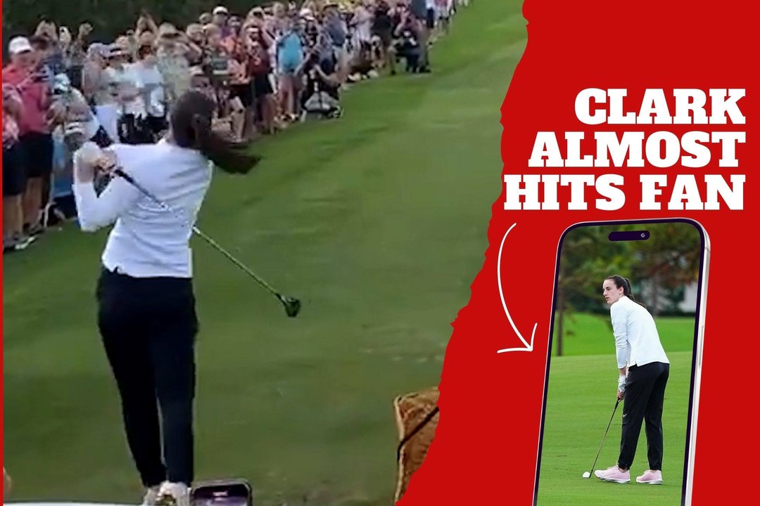 Caitlin Clark nearly takes out a fan at The Annika Pro-Am