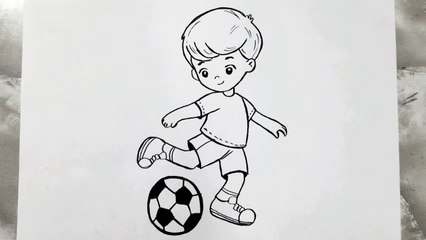 Easy Step-by-Step Guide: Draw a Boy Playing Football ⚽ for Beginners