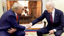 Watch moment Biden and Trump come face-to-face for first time since election