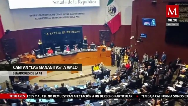 Senadores de la 4T cantan 'Las Mañanitas' a AMLO