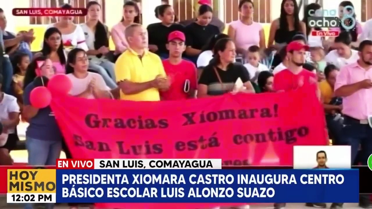 Presidenta Xiomara Castro inaugura reconstrucción del Centro Básico Escolar Luis Alonso Suazo en San Luis, Comayagua.
