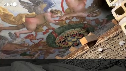 Roma, gli affreschi del XVII secolo riemersi un anno fa a Villa Farnesina