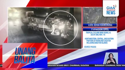 Pagbangga ng pampasaherong jeep sa isang motorsiklo, huli-cam | Unang Balita