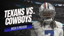 NFL WEEK 11 PREVIEW: Big Texas Showdown, Cowboys vs. Texans