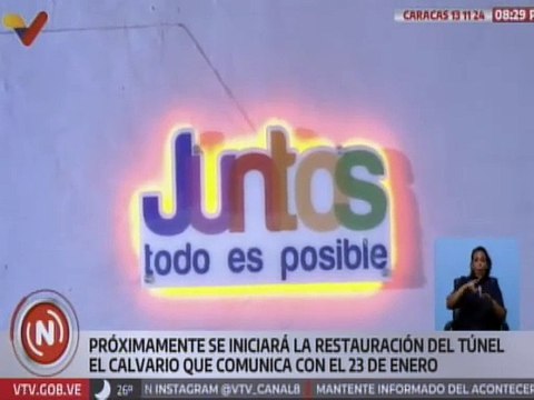 Gobierno Bolivariano rehabilita túnel El Calvario que comunica con el 23 de Enero