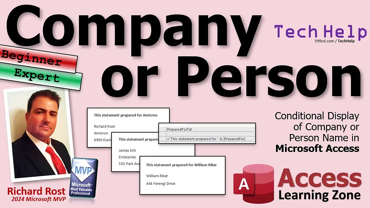Conditional Display of Company or Person Name in Microsoft Access