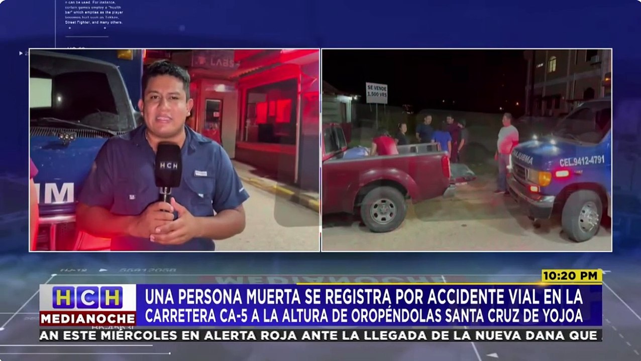 Fatal accidente vial deja una persona muerta en Santa Cruz de Yojoa