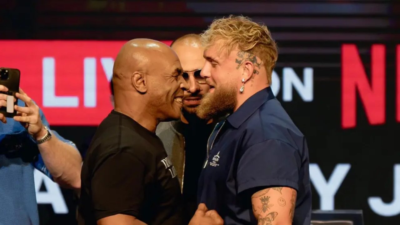 Jake Paul y Mike Tyson se tensan en el cara a cara a pocas horas de la 'batalla'