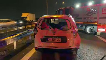 Otobanda zincirleme kaza: Çok sayıda araç birbirine girdi!