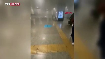 İstanbul'da metro istasyonunda yangın