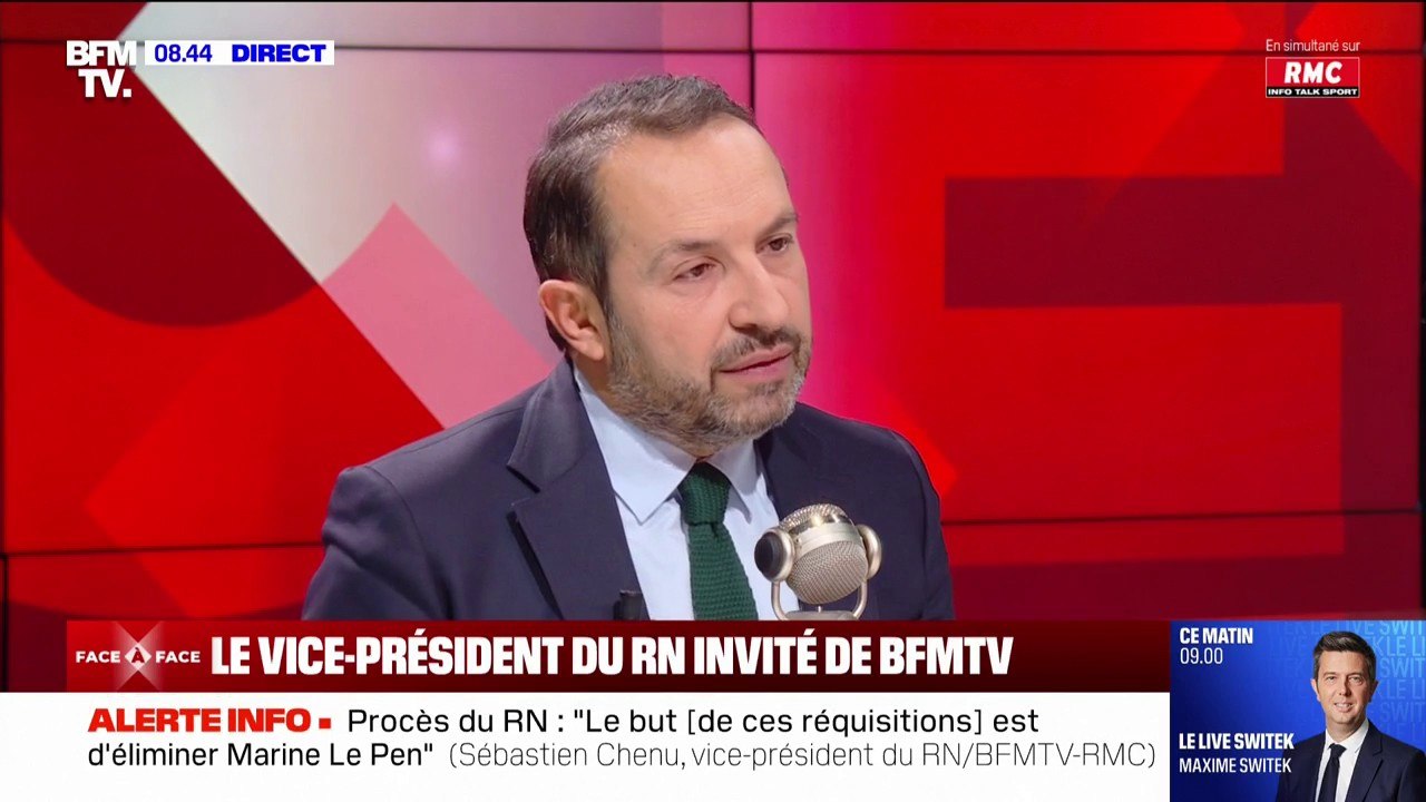 Procès du RN: Sébastien Chenu "n'envisage pas" que Marine Le Pen ne soit pas candidate en 2027