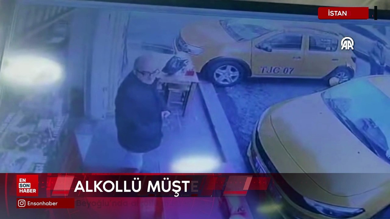Beyoğlu'nda alkollü müşteri kendisini almayan taksinin lastiğini patlattı
