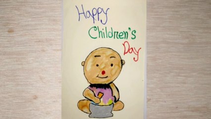 Happy Children’s day 2024/How to draw Happy Children day