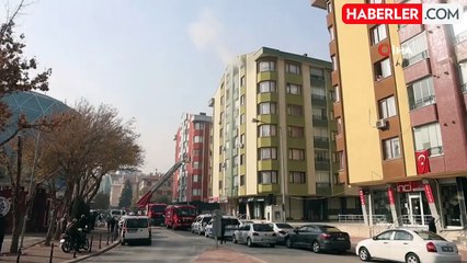 Konya'da 7 katlı binada yangın paniği