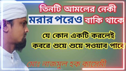 তিনটি আমল যার নেকী কবরে বাকি থাকে, যে কোন একটা করলেই কবরে শুয়ে শুয়ে সাওয়াব পাওয়া যায়। #হাদিস