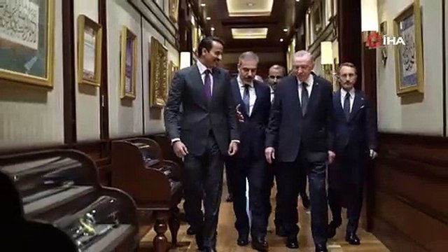 Cumhurbaşkanı Erdoğan Katar Emiri Al Sani'yi kabul etti