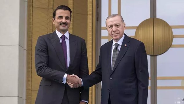 Cumhurbaşkanı Erdoğan, Katar Emiri Şeyh Temim bin Hamed Al Sani ile bir araya geldi