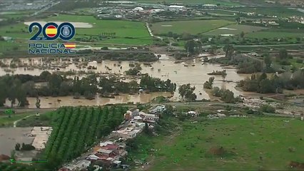 Vídeo grabado desde el helicóptero de la Policía Nacional del entorno del Guadalhorce tras el paso de la DANA