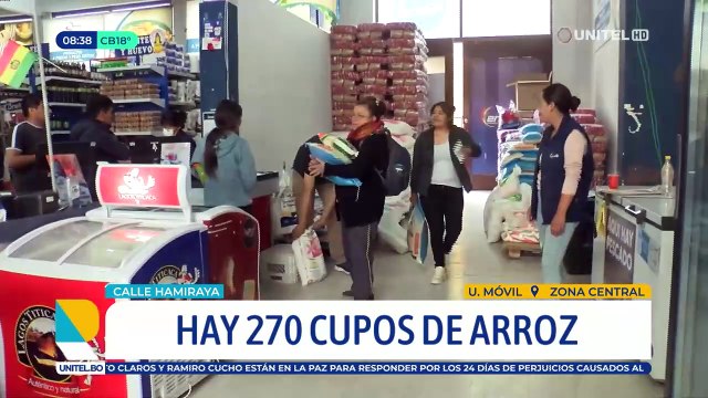 Persisten las largas filas en Emapa por arroz, en Cochabamba solo hay 270 cupos para este jueves