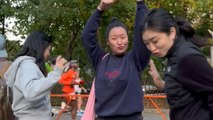New York City Marathon gets bizarre as a dog humps a female spectator