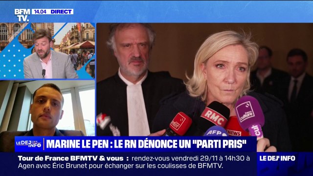 Peine d'inéligibilité requise contre Marine Le Pen: Ce qu'on demande c'est que les Français puissent voter pour le représentant dont ils souhaitent voir les idées appliquées , souligne Aleksandar Nikolic (porte-parole du RN)